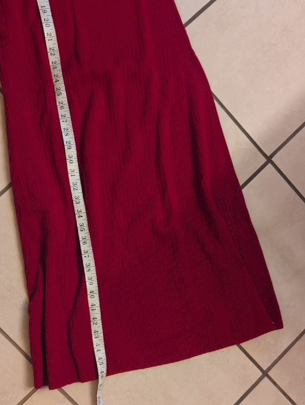NWT Madewell Talia Rib The Signature Knit Crewneck Midi Dress Crimson Red - Picture 9 of 15